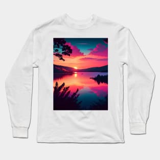 Beautiful sunset at the lake Long Sleeve T-Shirt